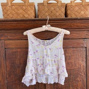 Free People Intimately floral prairie ruffle top